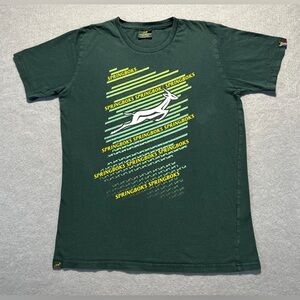 Springboks Rugby Shirt Men’s Medium South Africa Green Graphic Tee